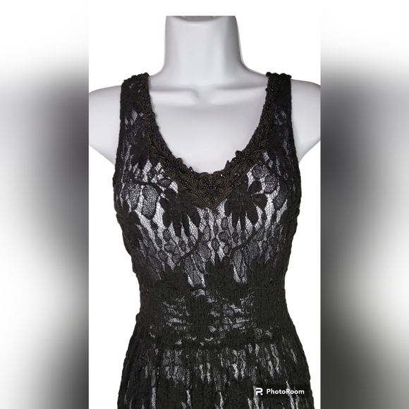 Free People Black Floral Lace Dress Small - Picture 2 of 4